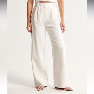 Abercrombie & Fitch White Wide Leg Pants